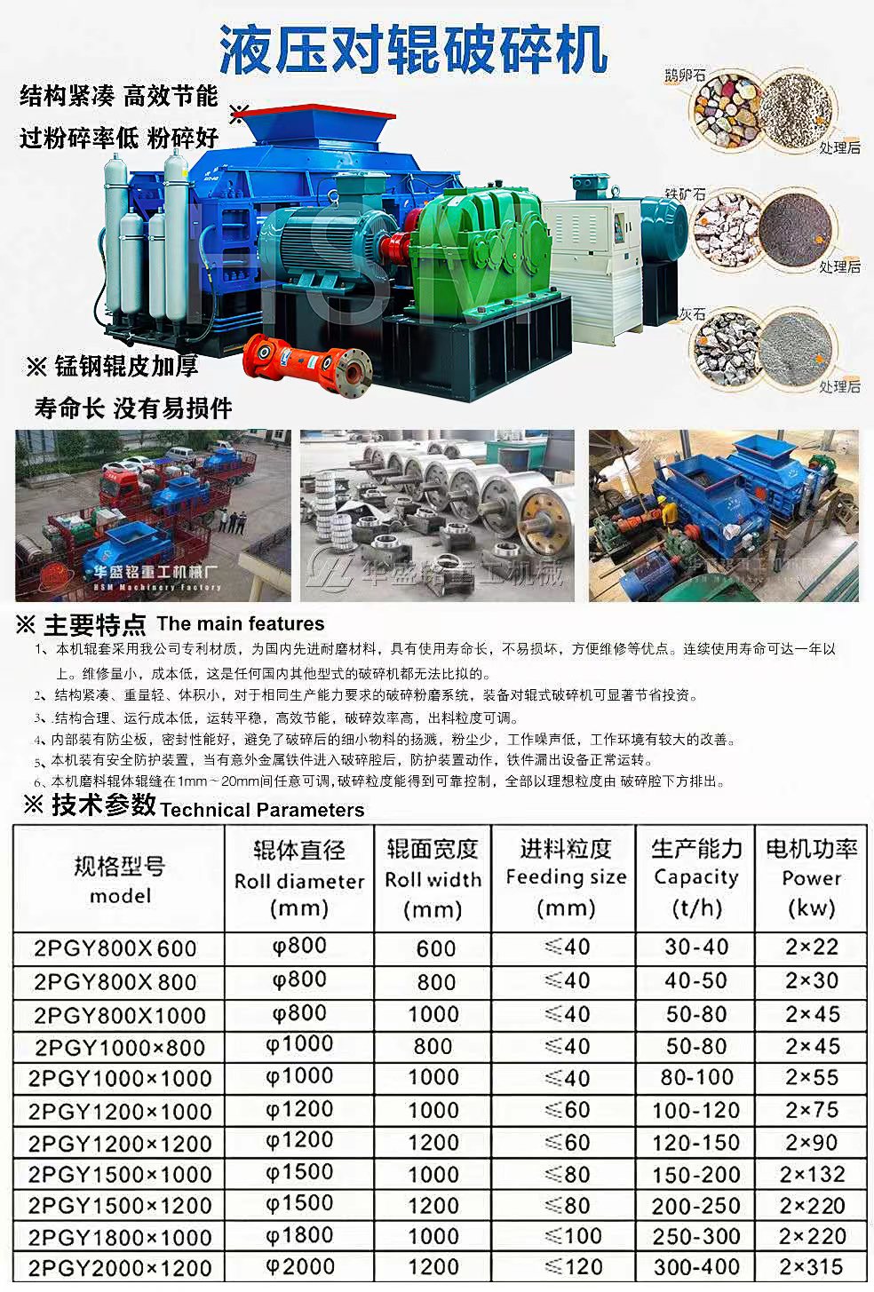 對輥破碎機(jī)型號(hào)大全